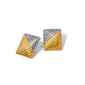 Geometric Square Earrings in Silver and Gold