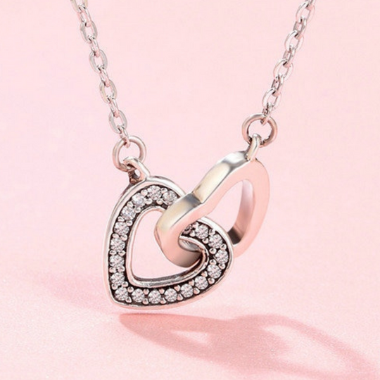 Connected Hearts Necklace Silver