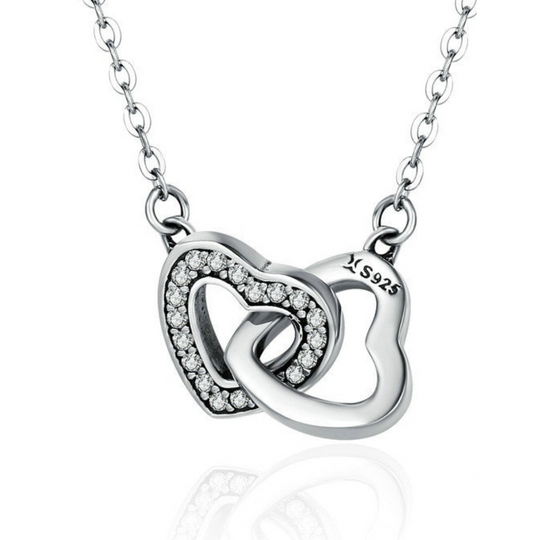 Connected Hearts Necklace Silver