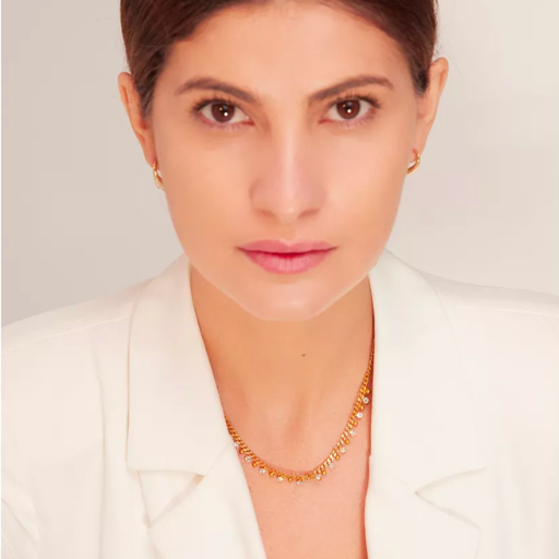 Gold Necklace with Zirconia Stones