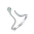 Serpent Ring Set with Cubic Zirconia in Silver
