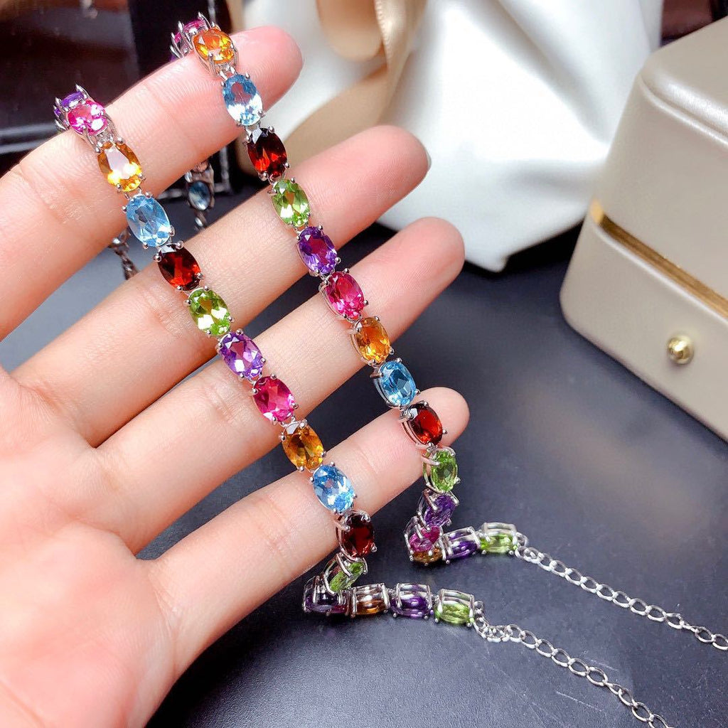 Colourful Zirconia Silver Bracelet