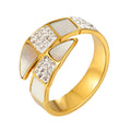 Spiral Ring with Zirconia Plated in 18K Gold