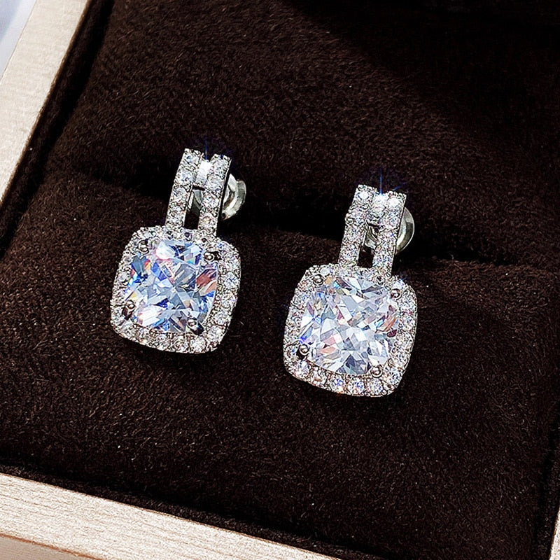 Huitan Earrings with Cubic Zirconia Inlays