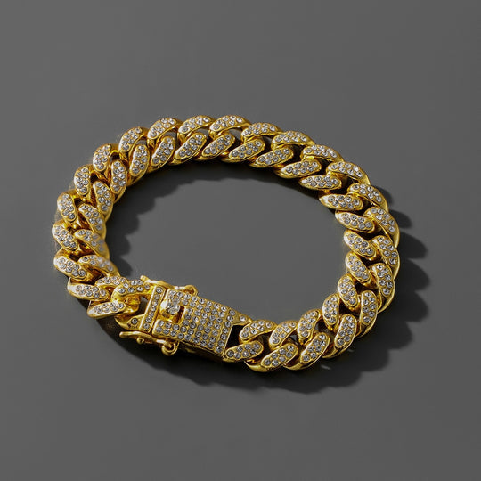 Cuban Bracelet with Zirconia Inlays