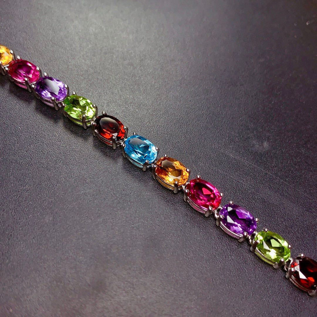 Colourful Zirconia Silver Bracelet