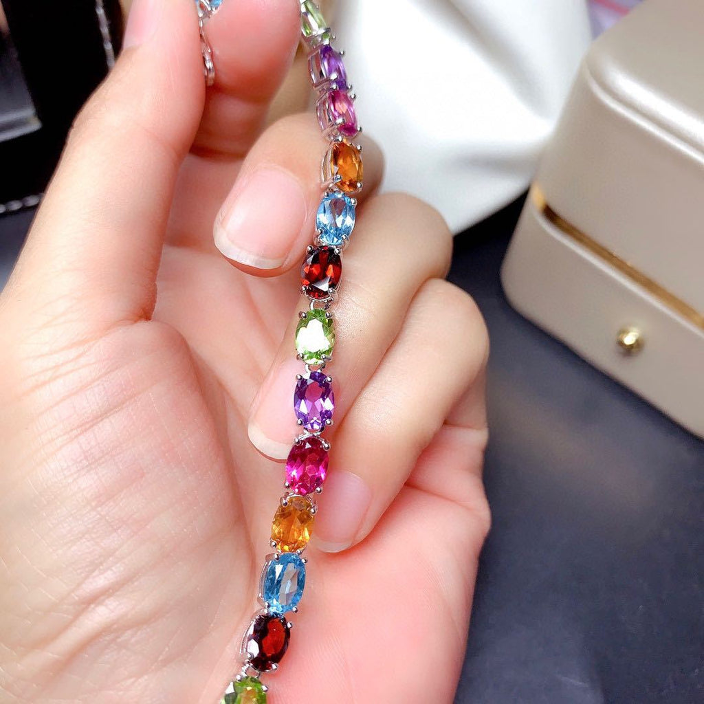 Colourful Zirconia Silver Bracelet