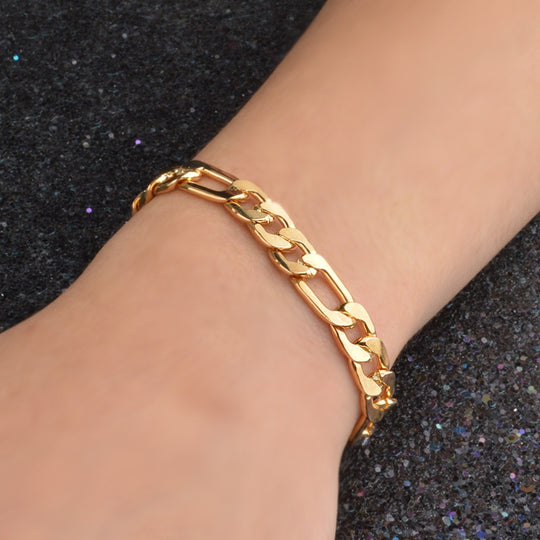 Men's Link Bracelet Plated in 18K Gold
