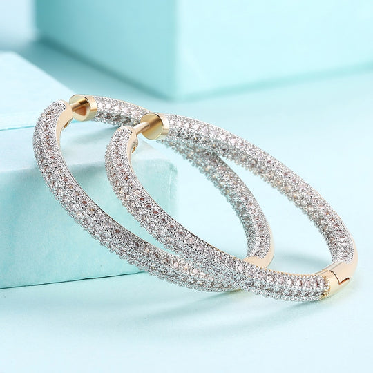 Cravejados Hoop Earrings Plated in 18K Gold