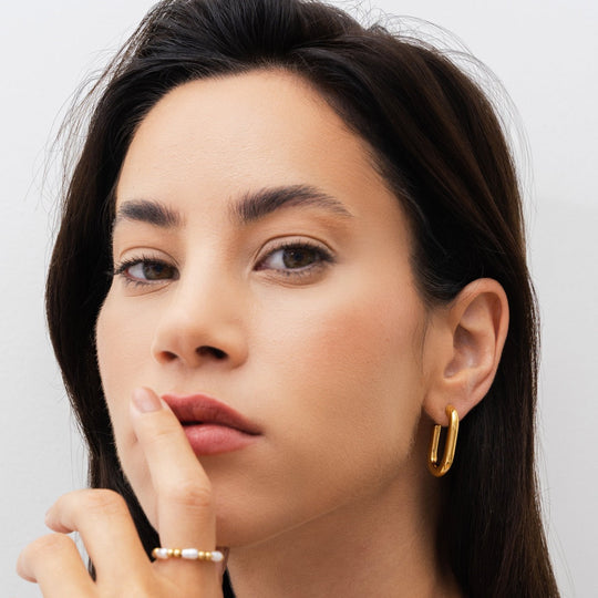 18K Gold Plated Hoop Earrings