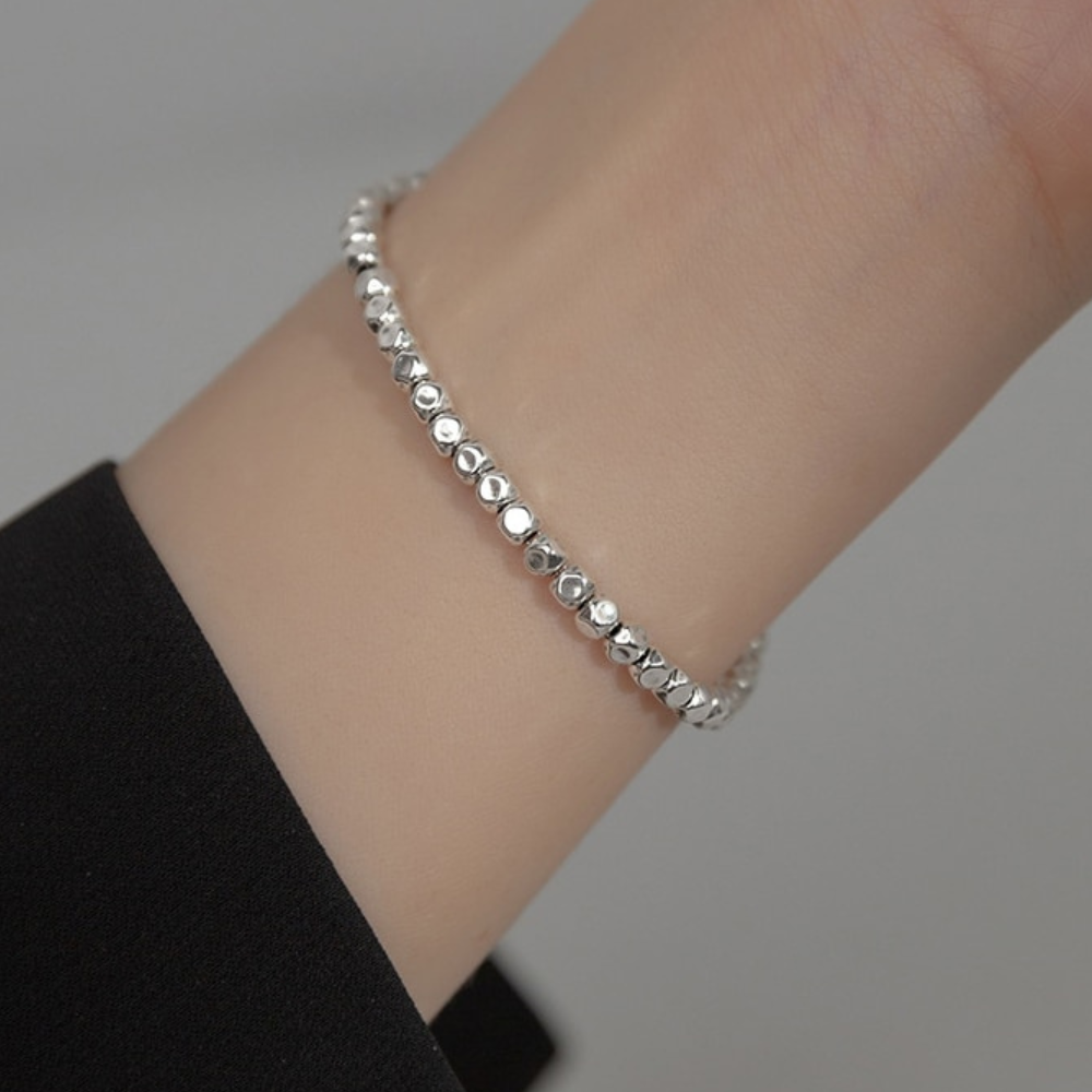Adjustable Geometric Silver Bracelet