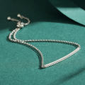 Adjustable Cubic Zirconia Silver Bracelet