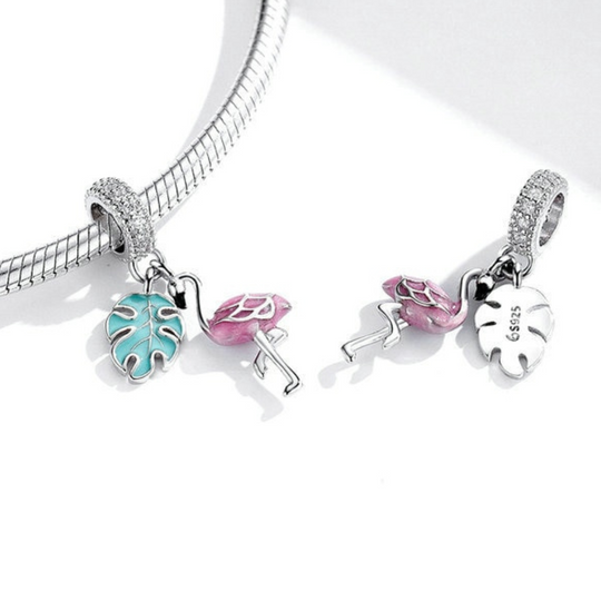 Charm Pink Flamingo - 925 Silver