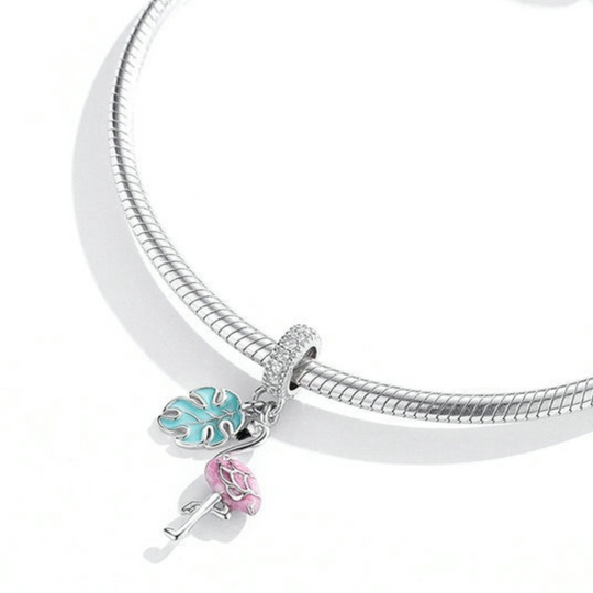 Charm Pink Flamingo - 925 Silver