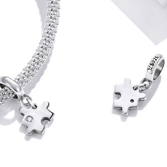 Puzzle Piece Charm - 925 Silver