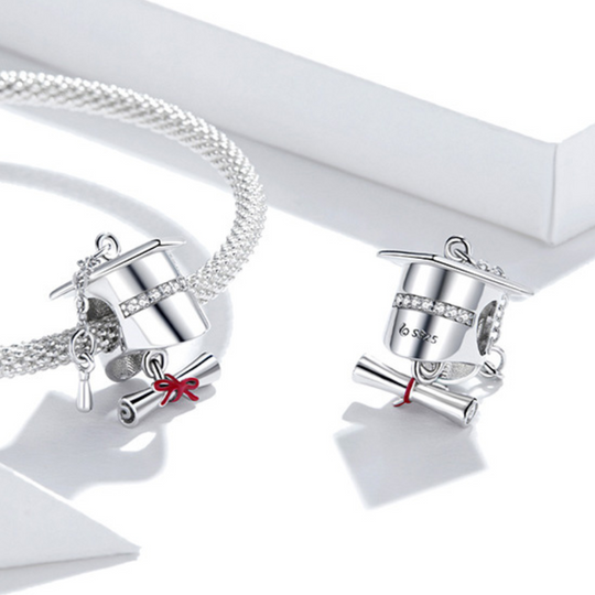 Graduation Cap Charm - 925 Silver