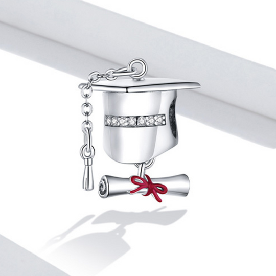 Graduation Cap Charm - 925 Silver